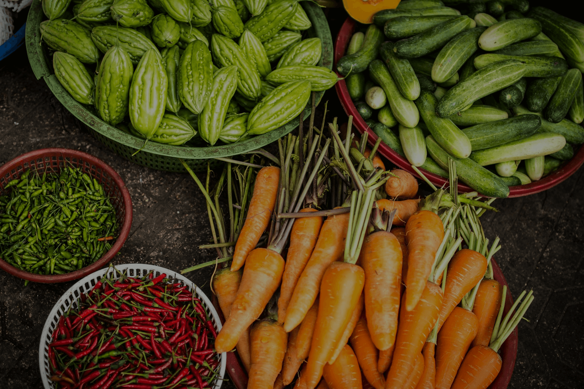 Market inspector examining product