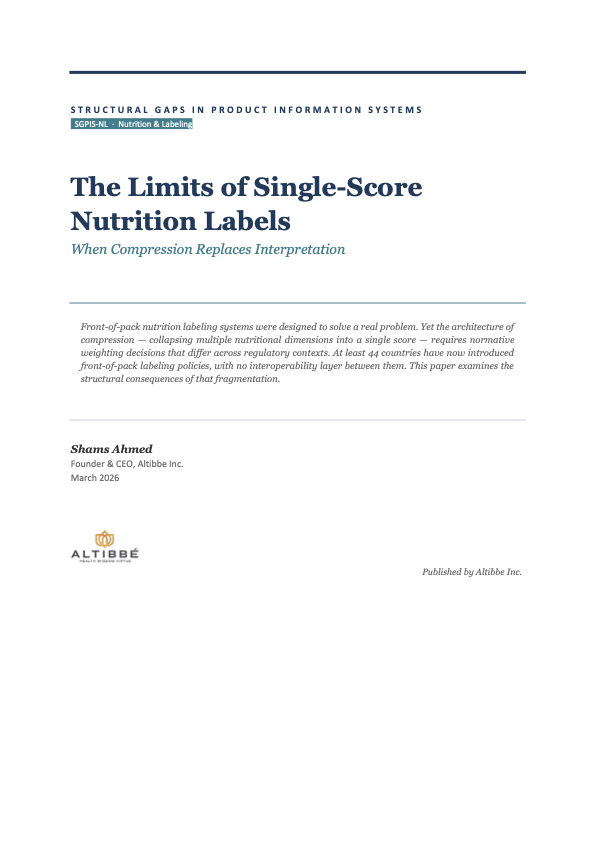 SGPIS-NL-01 cover — The Limits of Single-Score Nutrition Labels