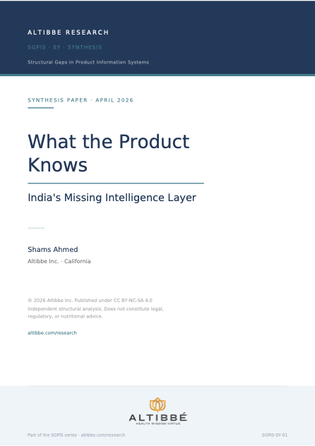 SGPIS-SY-01 cover — What the Product Knows: India's Missing Intelligence Layer